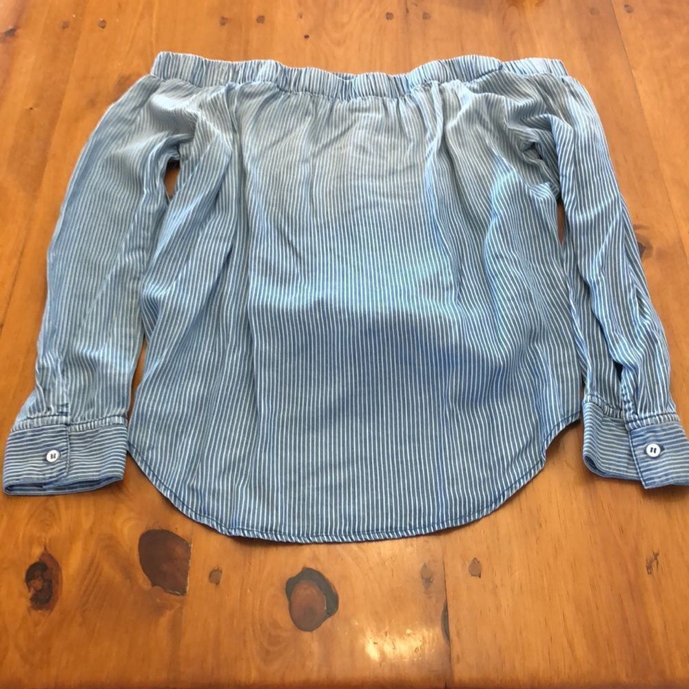NWT Tribal. Jeans Off the Shoulder Tie Front Top - Picture 6 of 15
